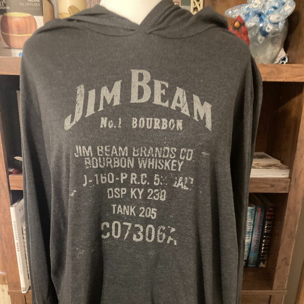 NWOT JIm Beam Hooded Long Sleeve Tee